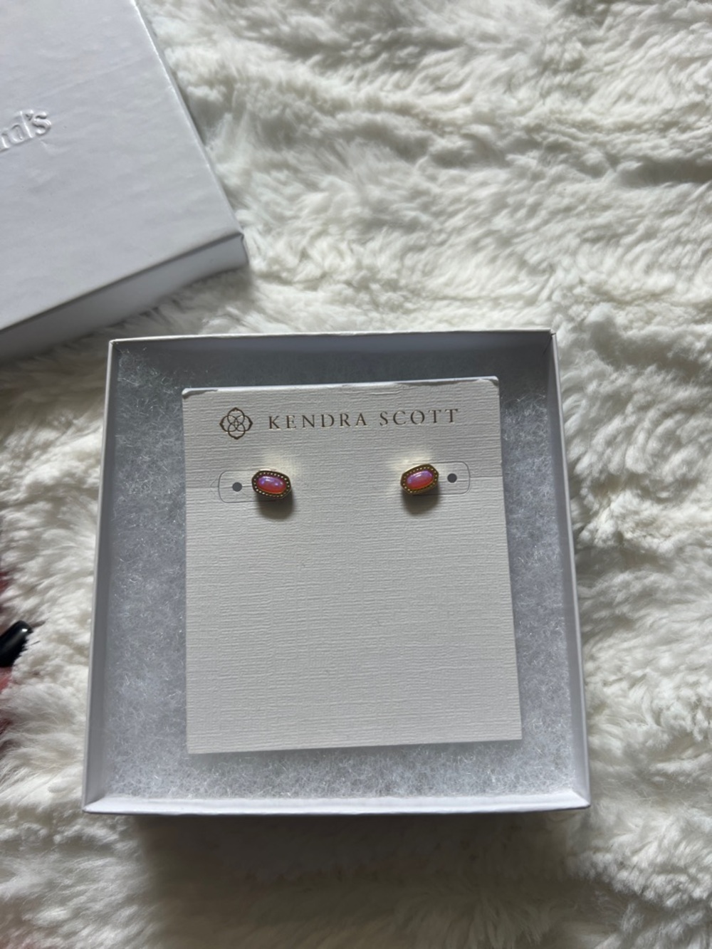 Kendra Scott Pink Gold Oval Stud Earrings